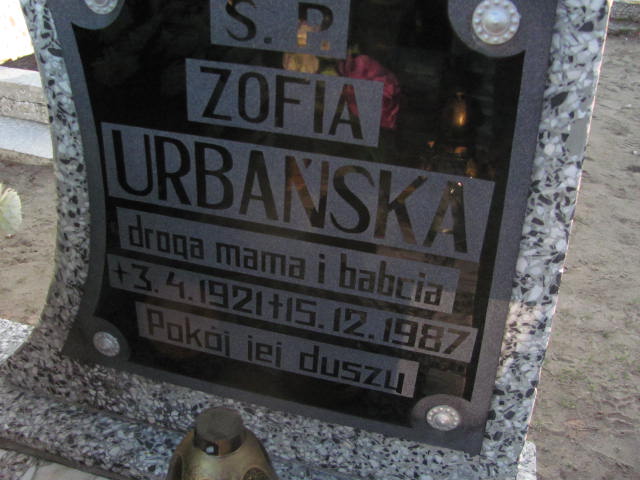 Zofia Urbańska 1921 Góra - Grobonet - Wyszukiwarka osób pochowanych