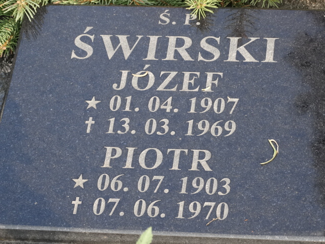 Piotr Świrski 1903 Góra - Grobonet - Wyszukiwarka osób pochowanych