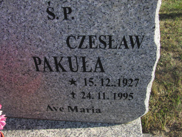 Czesław Pakuła 1927 Góra - Grobonet - Wyszukiwarka osób pochowanych