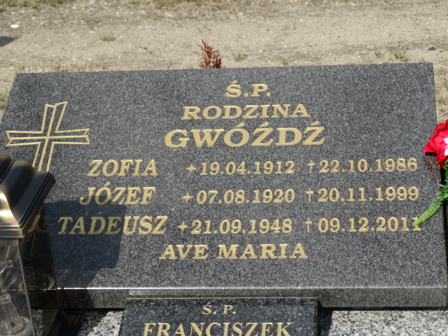 Tadeusz Gwóźdź 1948 Góra - Grobonet - Wyszukiwarka osób pochowanych